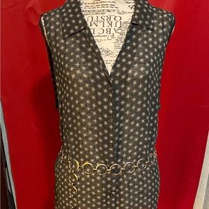 Black and White Sleeveless Old Navy Tunic (belt not included)